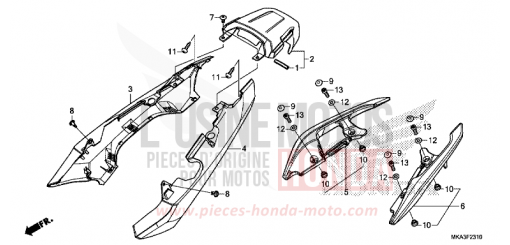 MOULURE DE SIEGE NC750XDG de 2016